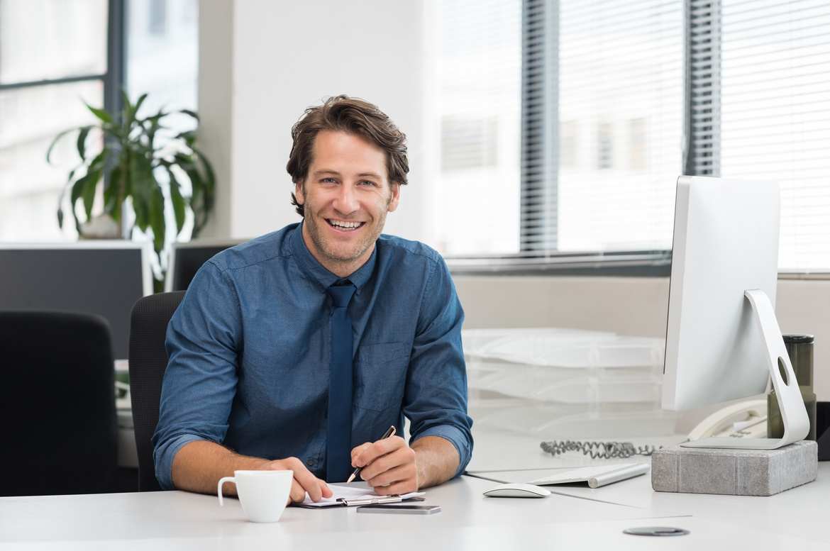 Smiling young businessman